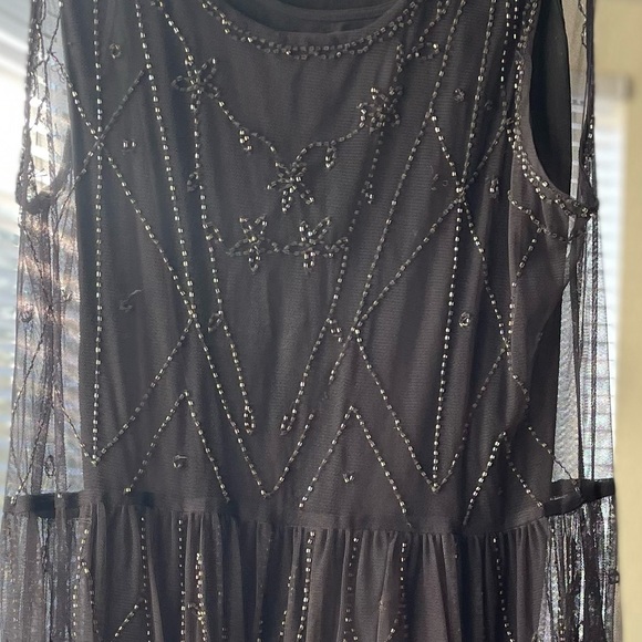 Free People Embellished Grey Sheer Slip Dress (L) - Picture 4 of 9
